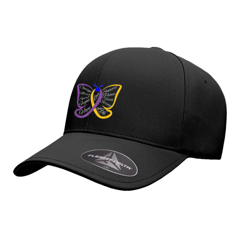 Fight Bladder Cancer Awareness Butterfly Seamless Cap by LaytonDesign | Artistshot