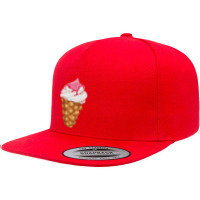 Bubble Waffle Ice Cream T  Shirt Egg Bubble Waffle Vanilla Ice Cream W 5 Panel Snapback Cap | Artistshot