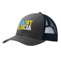 Saint Lucia Bold Color Block Zip Hoodie Pa Trucker Cap | Artistshot