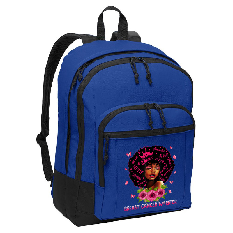 Black Women Black Queen Breast Cancer Warrior Pink Ribbon T Shirt Basic Backpack | Artistshot