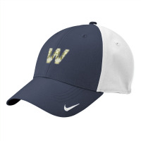 Letter W T  Shirt Letter W Monogram Olive Green Abstract Pattern Paint Nike Dri-fit Cap | Artistshot