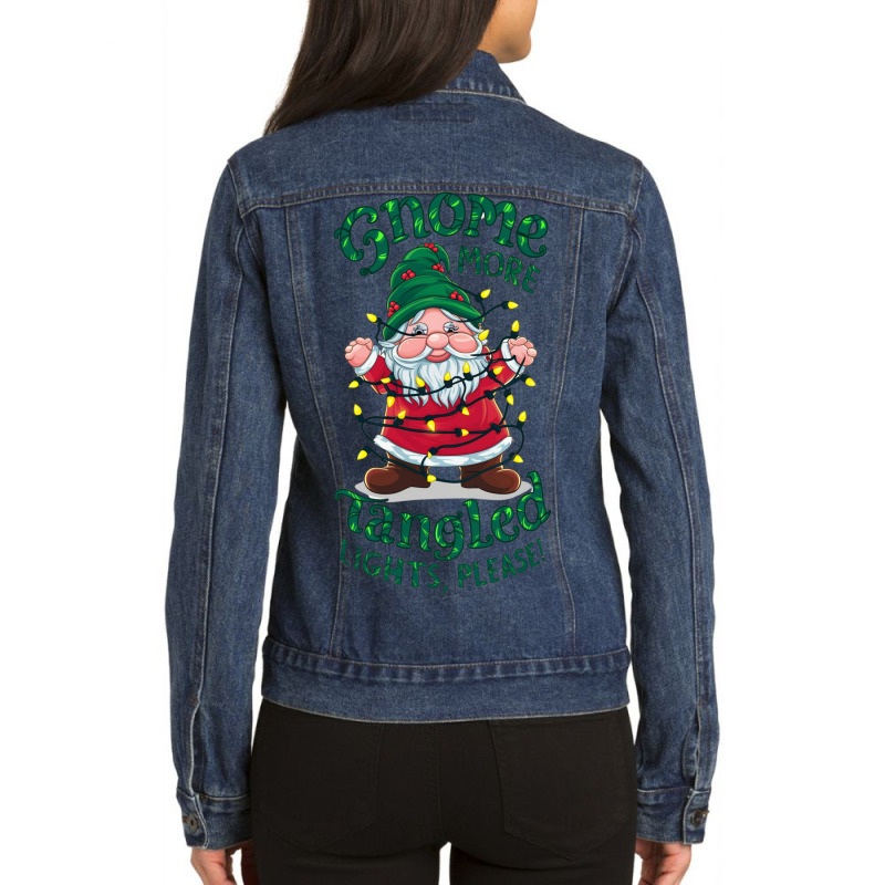 Gnome More Tangled Lights, Please Ladies Denim Jacket by Sandy | Artistshot