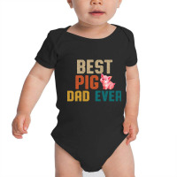 Best Pig Dad Ever Retro Vintage  Father's Day Gift Baby Bodysuit | Artistshot