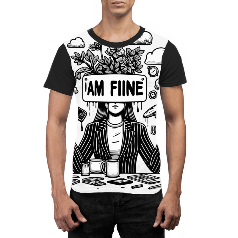 I Am Fine Graphic T-shirt | Artistshot