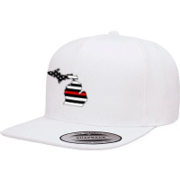 Firefighter T  Shirt Michigan Firefighter Thin Red Line T  Shirt 5 Panel Snapback Cap | Artistshot