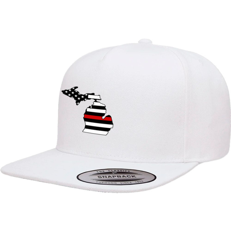 Firefighter T  Shirt Michigan Firefighter Thin Red Line T  Shirt 5 Panel Snapback Cap | Artistshot