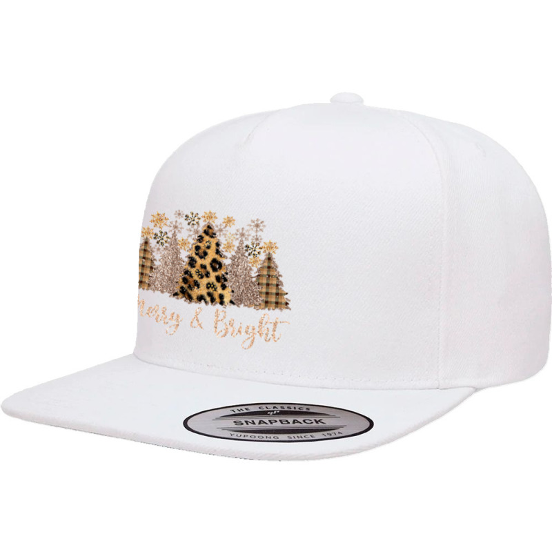 Leopard Print Christmas Merry And Bright Christmas T Shirt 5 panel snapback cap by Denise_Riemenschneider | Artistshot