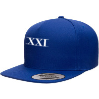 Roman Numeral 21 Xxi ~ With Lines T Shirt 5 Panel Snapback Cap | Artistshot