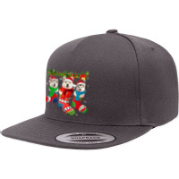 Three Alaskan Malamutes In Christmas Socks T Shirt 5 Panel Snapback Cap | Artistshot