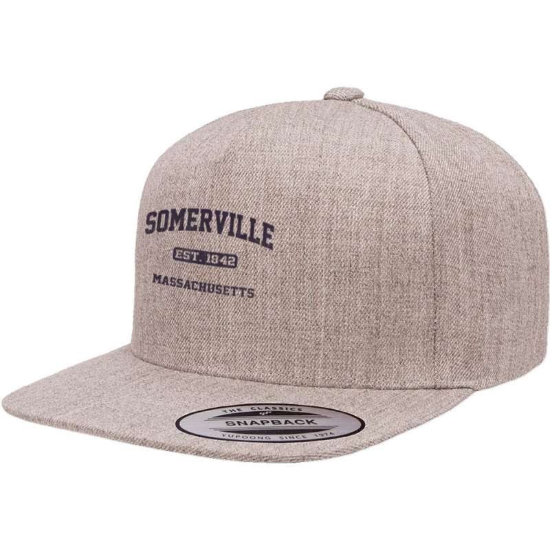 Somerville Massachusetts Ma Vintage State Athletic Style T Shirt 5 Panel Snapback Cap | Artistshot