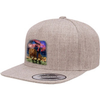 Usa President Donald Trump Rides On A Ferocious Lion 5 Panel Snapback Cap | Artistshot