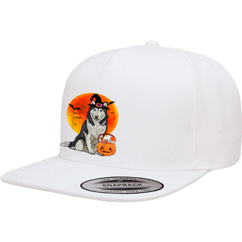 Dog Halloween Siberian Husky Jack O Lantern Pumpkin 5 panel snapback cap by Brynlee-Everett | Artistshot