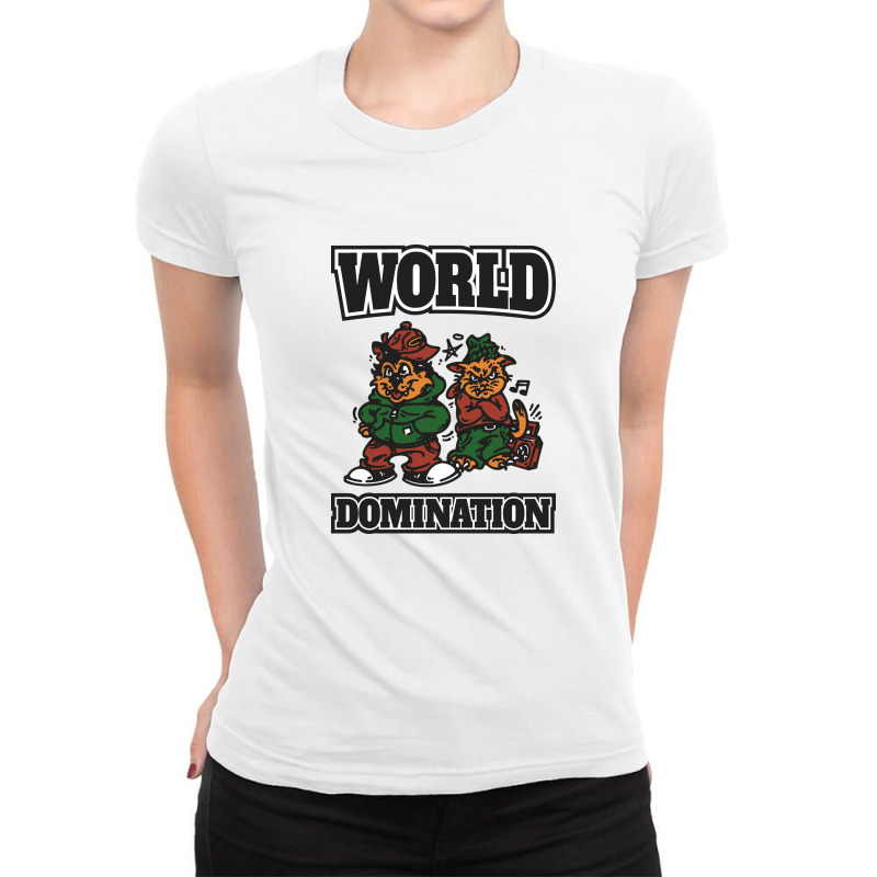 World Domination Ladies Fitted T-Shirt by Jasetas | Artistshot