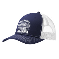 Firefighter Grandpa T  Shirt Some People Call Me Firefighter But The M Pa Trucker Cap | Artistshot