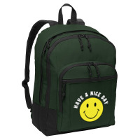 Retro Have A Nice Day Smile Happy Face Basic Backpack | Artistshot