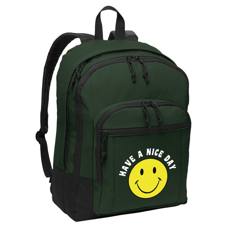 Retro Have A Nice Day Smile Happy Face Basic Backpack | Artistshot