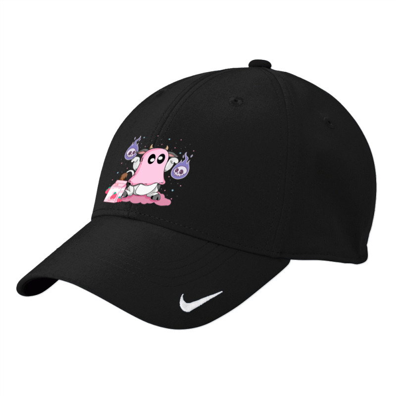 Kawaii Pastel Goth Cute Creepy Strawberry Milk Ghost Cow Nike Dri-FIT Cap by UbengArt | Artistshot