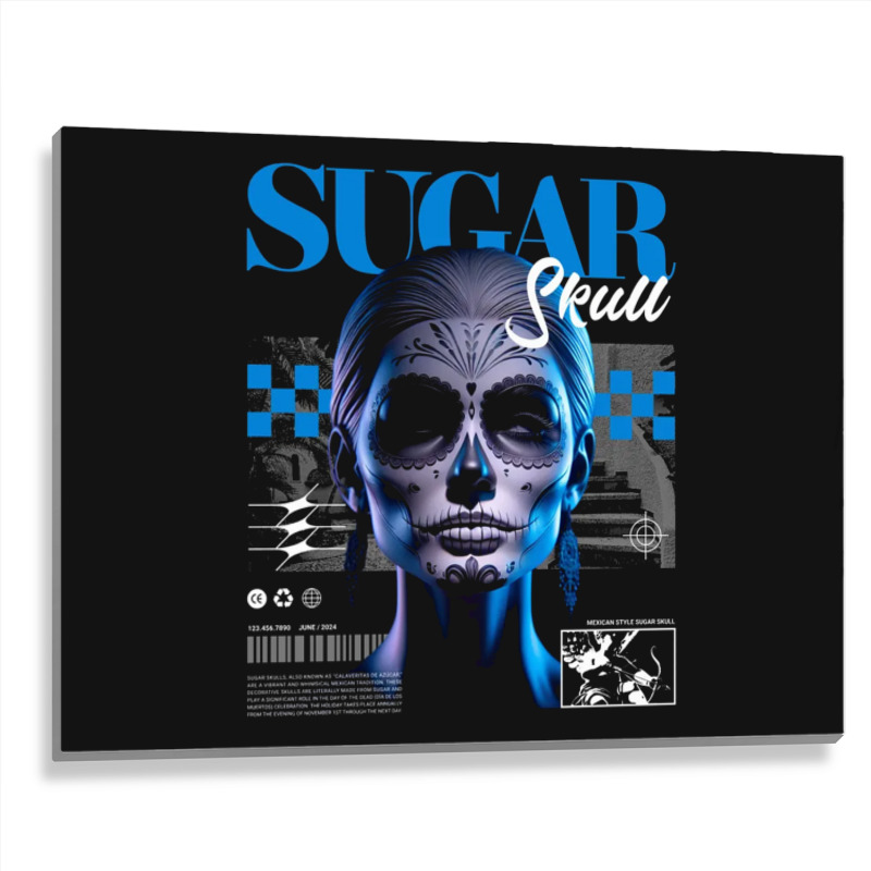 Sugar Skull Girl Metal Print Horizontal | Artistshot