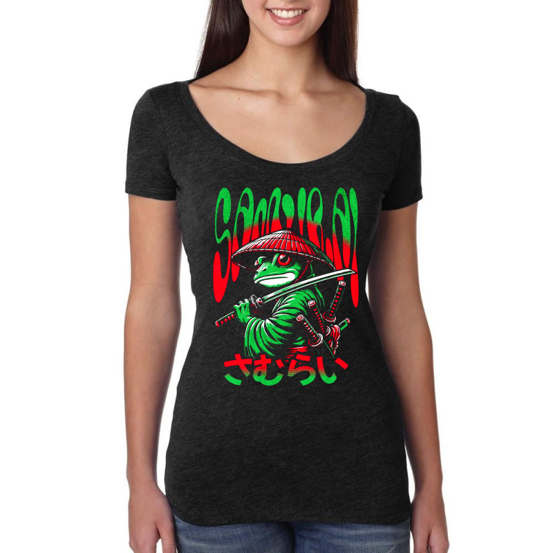 Frog Samurai Warrior Cute Animal Japan Vintage Ani Women's Triblend Scoop T-shirt by New Nice Shirt | Artistshot