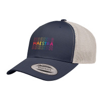 Maestra Spanish Bilingual Teacher Rainbow Back To School Retro Trucker Cap | Artistshot