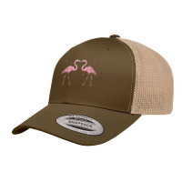 Exotic Birds Couples Gift Idea Valentines Day Love Flamingo Long Sleev Retro Trucker Cap | Artistshot