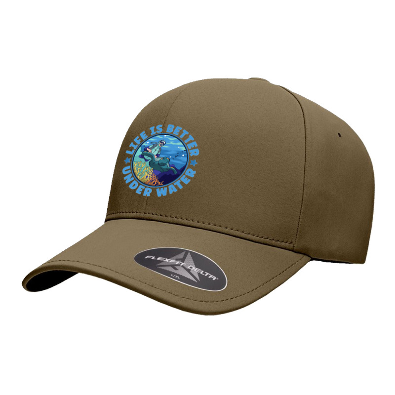 Life Is Better Under Water Marine Biology Scuba Diver Premium Seamless Cap | Artistshot