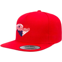 Panama For Men Panamanian Heart Flag For Women Panama 5 Panel Snapback Cap | Artistshot