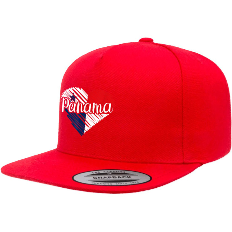 Panama For Men Panamanian Heart Flag For Women Panama 5 panel snapback cap by Hoang95 | Artistshot