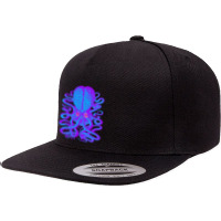 For Art Clash Psychedelic Brain Kraken 5 Panel Snapback Cap | Artistshot