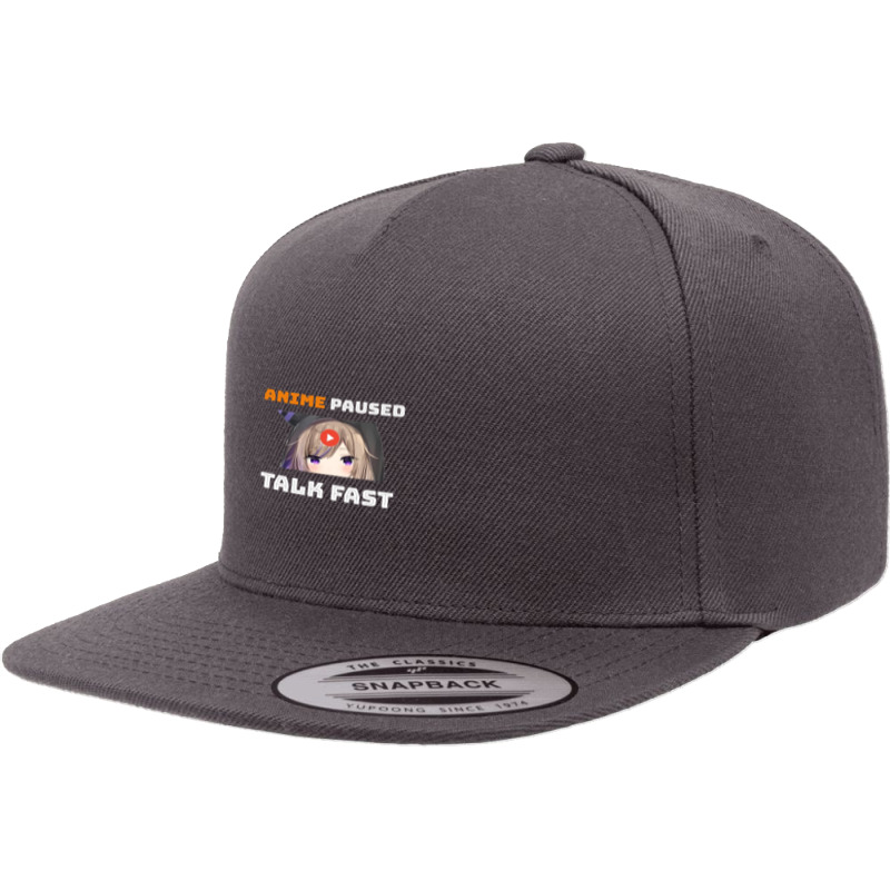 Anime Paused Talk Fast 5 Panel Snapback Cap | Artistshot