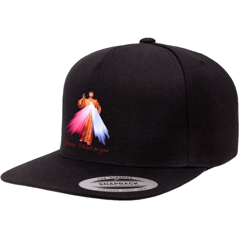 Divine Mercy Transparent Background. Jesus I Trust In You 5 panel snapback cap by TyDesign | Artistshot