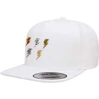 Vintage Thunder Leopard Zebra Animal Print Lightning Bolts T Shirt 5 Panel Snapback Cap | Artistshot