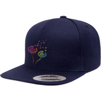 Flower Dandelion Hummingbird T  Shirt Tie Dye Dandelion Hummingbird Fl 5 Panel Snapback Cap | Artistshot