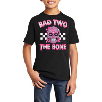 Bad Two The Bone Pink Skull Pink Ribbon Bad 2 The Basic Youth T-shirt | Artistshot