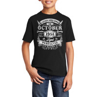 Born In October 1951 73rd Birthday Basic Youth T-shirt | Artistshot