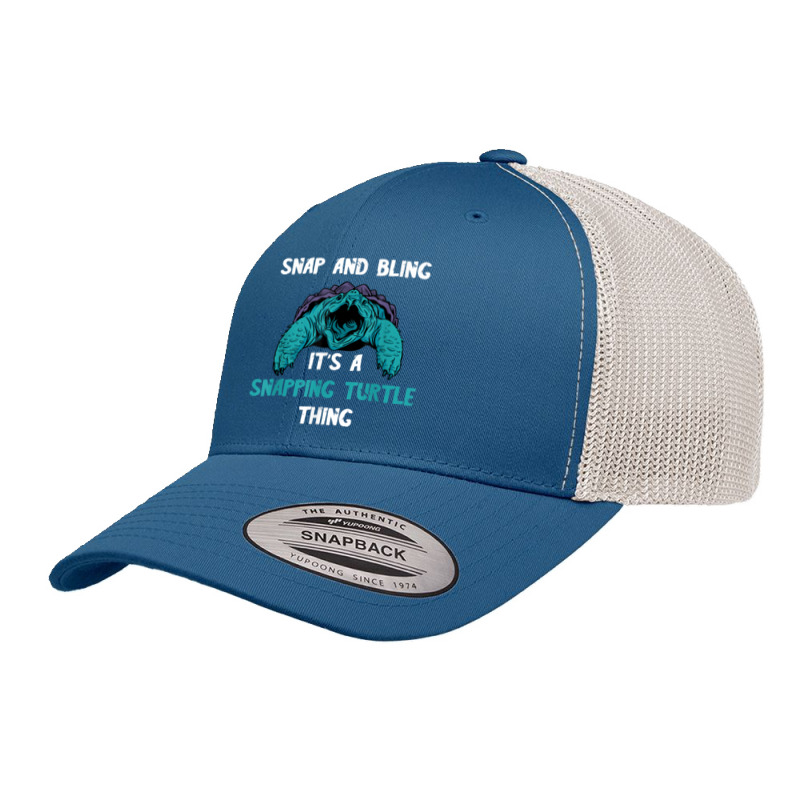 Snapping Turtle Snap And Bling Sea Animal Reptile Lover T Shirt Retro Trucker Cap | Artistshot