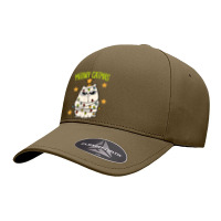 Cute Meowy Catmas Christmas Cat Tangled Up In Lights T Shirt Seamless Cap | Artistshot