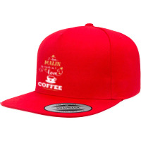 I Love Malin As Much As I Love Coffee Gift For Him 5 Panel Snapback Cap | Artistshot