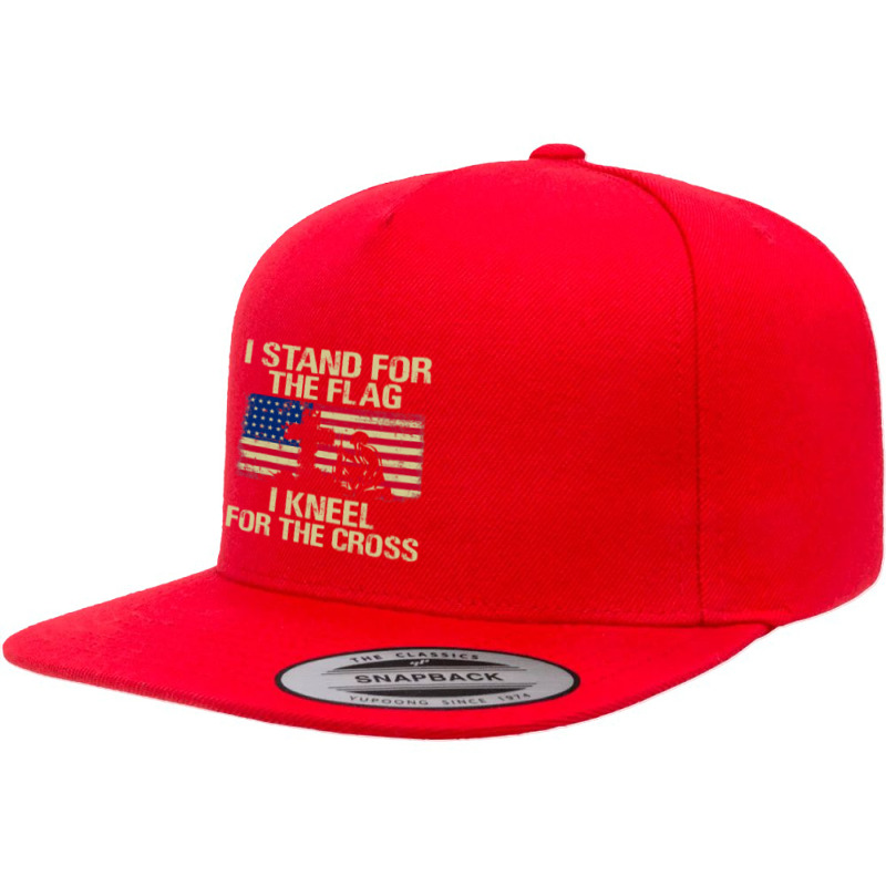 I Stand For The Flag I Kneel For The Cross Veteran Day Gift 19 5 panel snapback cap by pester | Artistshot