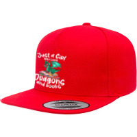 Just A Girl Who Loves Dragons And Books Reading Dragon Graphic 5 Panel Snapback Cap | Artistshot