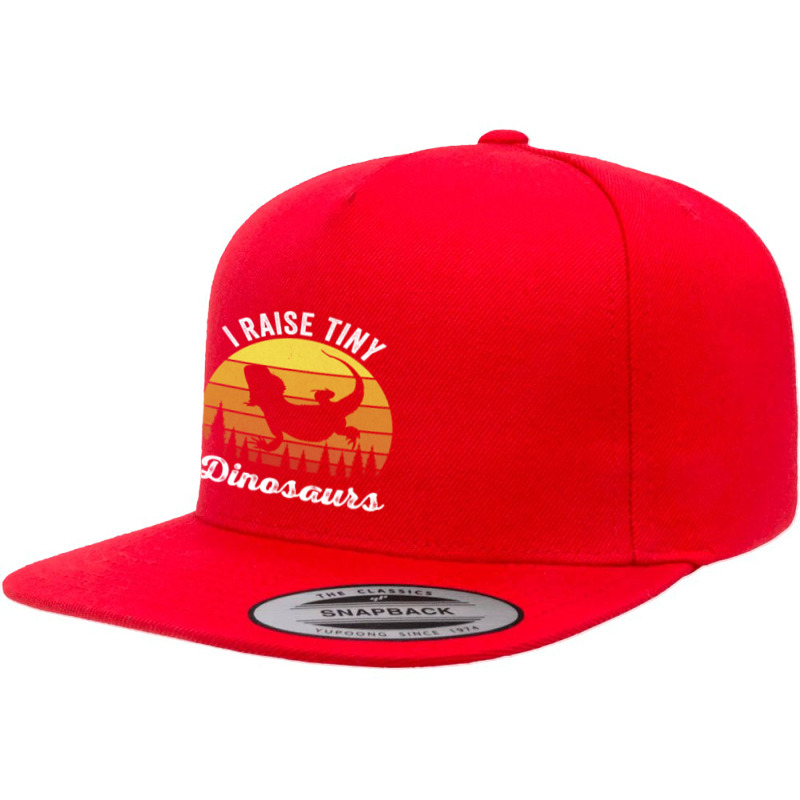 Retro I Raise Tiny Dinosaurs Funny Vintage Bearded Dragon Men Women 5 Panel Snapback Cap | Artistshot