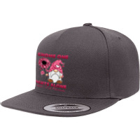 Gnome One Fight Alone Burgundy Ribbon Sickle Cell Awareness 5 Panel Snapback Cap | Artistshot