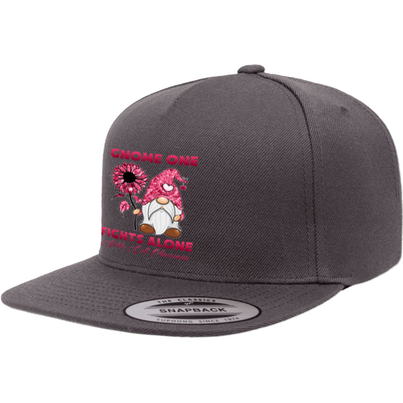 Gnome One Fight Alone Burgundy Ribbon Sickle Cell Awareness 5 panel snapback cap by NathanielDesign | Artistshot