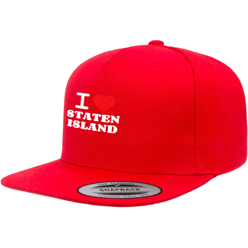 I Love Staten Island Premium T Shirt 5 panel snapback cap by DarleneLee89 | Artistshot