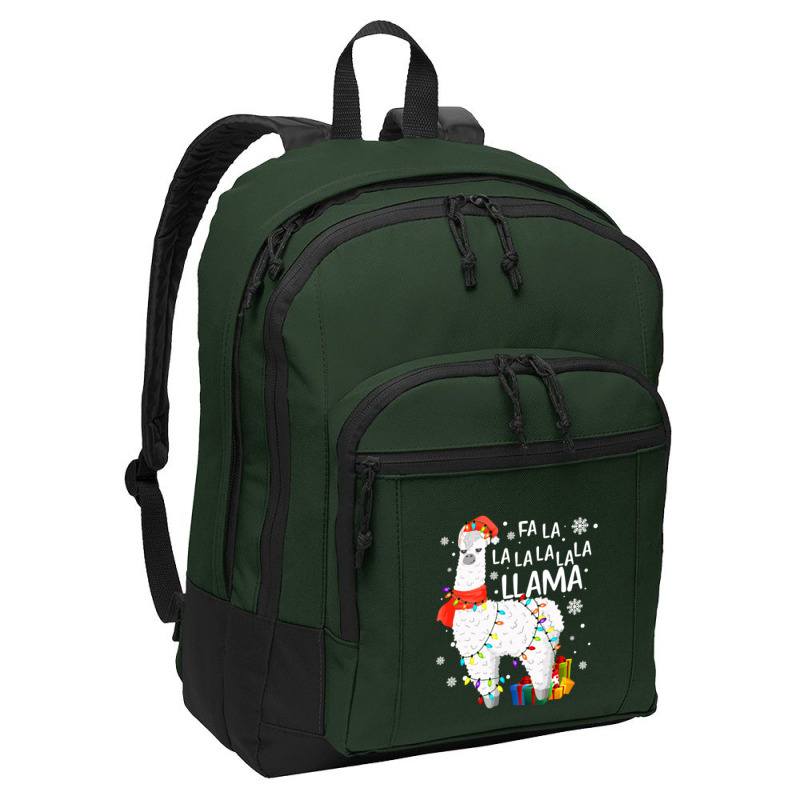 Fa La La Llama Christmas Santa Hat Llama Lover Merry Xmas 68 Basic Backpack | Artistshot