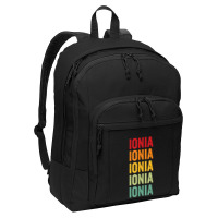 Ionia County, Michigan, Rainbow Text Design T Shirt Basic Backpack | Artistshot