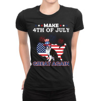 Boston Terrier American Flag Make 4th Of July Great Again Ladies Fitted T-shirt | Artistshot