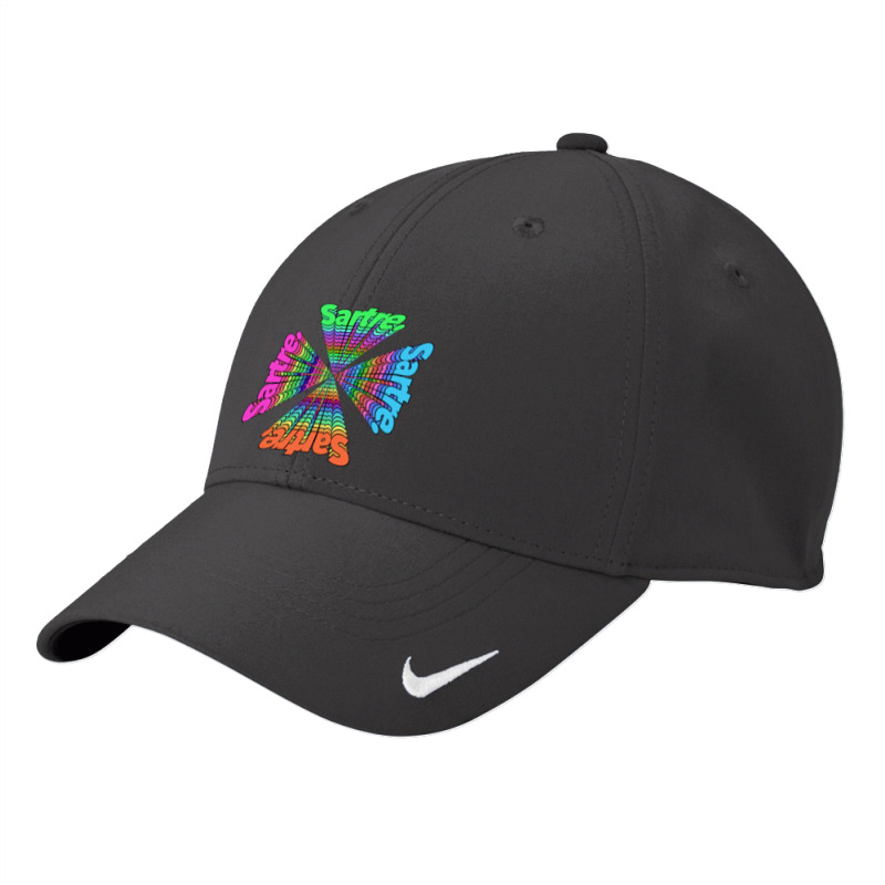 Jean Paul Sartre Kaleidoscope Typographic Design Nike Dri-FIT Cap by gusjigangkudus | Artistshot