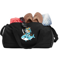 Ninja Cat Samurai Riding Shark Duffel Bag | Artistshot