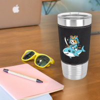 Ninja Cat Samurai Riding Shark Leatherette Tumbler | Artistshot